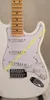 White Electric Guitar with Pickguard SSS Pickups Maple Scalloped fretboard Neck with basswood body Chrome Hardwares2562747