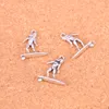 65pcs Charms lady female surfer surfing Antique Silver Plated Pendants Making DIY Handmade Tibetan Silver Jewelry 21*18mm