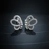Flying Butterfly Stud Earrings 925 Sterling Silver CZ Diamonds For Pandora Jewelry Women Personality Fashion Stud Earrings With Original Box