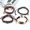 12pcslset Stylish Men039S Leather Charm Armband Punk Multilayer Handmade DIY Läder Braid Hemp Armband Women039S Jewel3367982