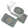 Classic Pattern Bathroom Toilet Rug Three-Piece Non-Slip Absorbent Toilet Floor Mat