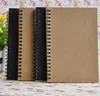 Portable Business Kraft Papers Notepads Black Drawing Sketch Notebook Spiral Journal Notebooks School Office Suppliers SN2630