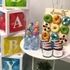 Pączki stojak na wyświetlacz na ścianę uchwyt na wystawę ślubną przyjęcie urodzinowe Baby Shower Wood Donut Holder Party Dekoracja 279z
