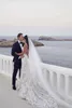 Sexy Backless Mermaid Beach Wedding Dresses V-neck 3D Lace Applique Sweep Trumpet Garden Bridal Wedding Dress