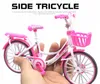 합금 미니 자전거 장난감 - 컬렉션에 손가락 자전거 (여성용 자전거 그린 / 핑크 / 블루))