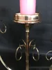 Gold Candle Holders Metal Candlestick Flower Wazon Tabela Centerpiece Event Flower Rack Road Lead Wedding Decoration Decor00050