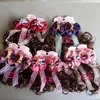 Krullend pruik haar boog clip haaraccessoires prinses meisje kanten parel leuke nieuwe zoete kinderen vlecht haarspeld hoofddeksels 0108