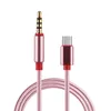 Тип ткани C Aux Cable USB Typec Male до 35 -миллиметрового Джека -Мужского автомобиля Aux Aux Audio Adapter USBC Cable для автомобильного динамика для Samsung letv Huaw6145087