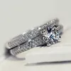 925 Серебряные кольца для женщин простой дизайн двойной стекабельный ювелирные украшения для свадебного кольца Свадебное обручальное кольцо 302G