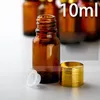 Qualitäts-Glasauge Tropfflaschen 10ml Bernstein Ätherisches Öl Parfüm Pipette Flaschen für die Hautpflege Kosmetik Lotion Produkte