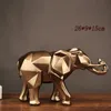 Fashion Abstract Gold Elephant Statue Resin Ornaments Home Decoration Accessories Gift Geometric Elephant Sculpture Crafts room T21081661