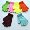 12 renkli çocuk eldivenleri Sıcak eldiven çocukları erkek kızlar eldiven unisex karikatür düz renkli ayrı parmak eldivenleri 7-11 yıl
