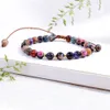 Handmade Multi-Color Stone Beaded Bracelet - Adjustable Braided Rope Jewelry for Men, Women & Couples