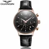 Guanqin Mens Watches Top Brand Luxury Chronograph Military Sport Quartz Watch Classics Men Casual Retro Leather Strap Wristwatch276f