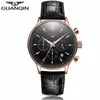 GUANQIN Herrenuhren Top-Marke Luxus Chronograph Militär Sport Quarzuhr Klassiker Männer Casual Retro Lederband Armbanduhr2419