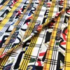 Ny europeisk och amerikansk stil digital utskrift gul plaid färgtryck klänning kläder handgjorda DIY tyg polyester tyg