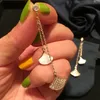 Groothandel- Nieuwe 18K Vergulde Fan Vorm Oorbellen Dames Mode Drop Oorbellen Sieraden Mode-sieraden voor Gift Korean Oorbellen