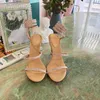 الشرائح النسائية Flip Flips Sandals 20SS Crystal Serpentine Dress Shoes Sexy Strass Cleo Sandals Party High Heel RC Sandal