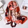 Hurtownie i zima Nowe Damskie Szaliki Jedwabne Premium Drukowane Mulberry Silk Scarf Scarf Moda Szal