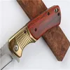 DA96 Coltelli Coltello da caccia tattico Coltello da campeggio in legno Coltello da sopravvivenza all'aperto Lama pieghevole Temprato 440C 58HRC Strumento tascabile portatile EDC Apertura rapida