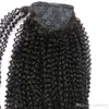 Crespo encaracolado 100% cabelo humano rabo de cavalo extensão do cabelo para as mulheres negras naturais 1b Clips rabo de cavalo cordão peruca para as mulheres negras