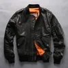 2017 Avirex 정품 가죽 자켓 남성 패션 야구 재킷 양모 비행 남자 폭격기 남자 파일럿 코트 1
