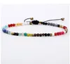 Lucky Stone Beads Simple Armband 3mm Kralen Verstelbare Bohemen Boeddhisme Dames 7 Chakra Armbanden Yoga OM Charm GB1154
