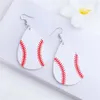 Orecchini a goccia d'acqua Orecchini pendenti in pelle da baseball Orecchini pendenti da donna Gioielli di moda Appassionati di sport Appassionati