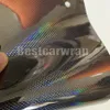 Svart Neo Chrome Holographic Vinyl Wrap för hela bilfolie med luftbubbelfordon Wrap Hologram Lasergrafik Klistermärken Storlek 1.52x20M/Roll