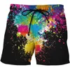 Running Shorts CKAHSBI Męskie Kolorowe Malarstwo Drukuj Elastyczna Talia Krótkie Jogging Gym Sports Plus Size S-6XL