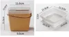 Boîte à lunch jetable en papier kraft avec poignée créative à emporter résistant à l'huile collation boîte de pique-nique vaisselle de fête