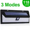 2020 NYHET 118 LED SOLAR LIGHT OURTURE SOLAR LAMP Motion Sensor Solar Powered Spotlight 3 Modes Vägg Solljus För Street Garden Decoration