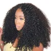 Mongolian Kinky Curly Lace Front Human Human Wigs para mulheres negras 130% densidade 360 ​​peruca frontal pré arrancada com cabelos de bebê