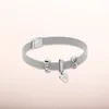 Whole-925 sterling silver riflesso rosa logo fascino corona bracciale eterno box2829