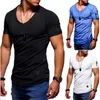 Moda Marka Mężczyźni Tshirts Slim Krótkie Bawełniane Bluzki Bluzki Odzież T-Shirts Hip Hop Mens Designer