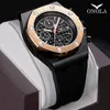 ONOLA 2020 marque mode casual quartz hommes montre chronographe multifonction montre-bracelet tout noir or métal montre étanche pour hommes