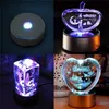 Colorful Luminous led Light Laser Rotating Crystal Display Base Stand Holder with AC Adapter Glass Transparent Objects3908195