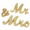 Vintage design engelska bokstäver mrmrs trä bröllop bakgrund dekoration glitter guld silver nuvarande bord mittpieced dekor 1 s4272b