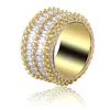 Anelli ghiacciati per uomini Hip Hop Luxury Designer Mens Bling Diamond Gold Silver Ring 18K Gold Wedding Engagement Golden Ring 6129589