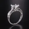 Bague de luxe en argent sterling 925 classique 2ct carré simulé diamant CZ anneaux de mariage pour femmes Couple bijoux taille 5/6/7/8/9/10