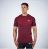 ファッションクイックドライラスガードジムTシャツスポーツシャツ男性半袖ランニングシャツ圧縮フィットネスボディービルディングトップスティー