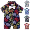 Baby Jungen Kleidung Blatt Gedruckt Kleinkind Strampler Bogen Infant Jungen Overalls Kurzarm Kinder Outfits Boutique Baby Kleidung M1956