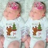 Nouveau-né Bébés filles barboteuses unisexe bébé garçon Vêtements Mon 1er Combishort Noël Romper Jumpsuit Vêtements Outfit