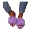 Women Shoes Fluffy Slippers Real Fur Slides Indoor Flip Flops Casual Shoes Woman Raccoon Fur Sandals Plush Feminina 4.16