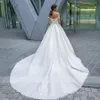 2020 Puffy Organza Stickerei Brautkleid Brautkleider Prinzessin Schulterfrei Rückenfrei Kapelle Zug Brautkleid Vestido De Novia Kleider