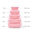 Silicone Boîte à lunch Bowl Portable coloré pliant Contenant à Lunchbox 350/500 / 800 / 1200ml 45pcs Eco-Friendly