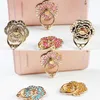 360 Degree Mobile Phone Stand Holder Finger Ring With Crystal Flower Diamond For iPhone Huawei Smartphone Phone Holder Stand