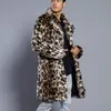 Men039sジャケットKancoold Mens Leopard Plus Thainging Long Cot暖かい毛皮襟ジャケットFaux Parka Cardigan Male Fashion S3620393