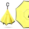 Parapluie inversé support de parapluie de pluie inversé à l'envers coupe-vent poignée en C parapluie pliant double couche auto-protection contre la pluie YP929