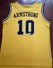 Uomini #10 B.J. Armstrong Iowa Hawkeyes College Basketball Jersey Yellow Black o personalizza qualsiasi numero ed maglie